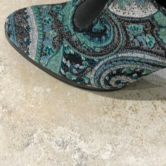 Diba paisley teal boho retro tapestry booties. - Picture 7 of 10